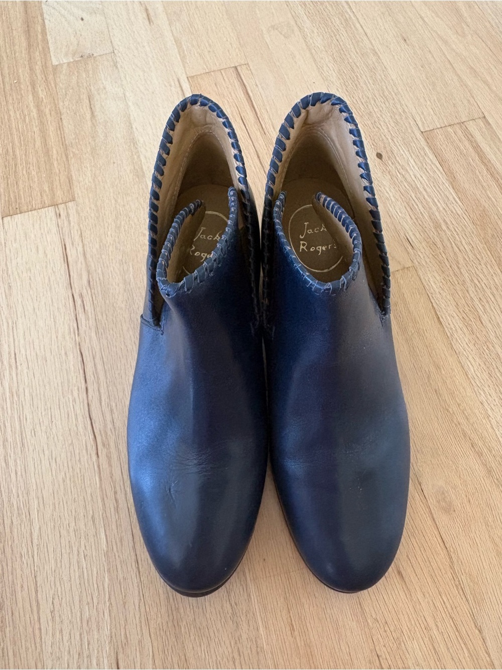 Jack Rogers Navy Leather Ankle Booties